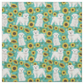 Malzhund Sonnenblumen türkisfarben Stoff (Muster)