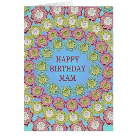 Mam Birthday Crochet Blume (Vorne)