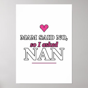Mam sagte Nein, also fragte ich Nan Poster