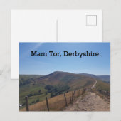 Mam Tor, Derbyshire. Feiertagspostkarte (Vorne/Hinten)
