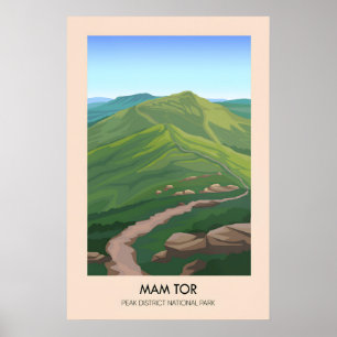 Mam Tor Peak District Reiseplakat Poster