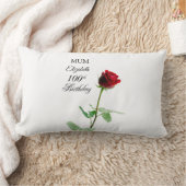 Mama 100. Geburtstag Rote Rose Blume Personalisier Lendenkissen (Decke)