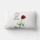 Mama 100. Geburtstag Rote Rose Blume Personalisier Lendenkissen (Vorderseite)