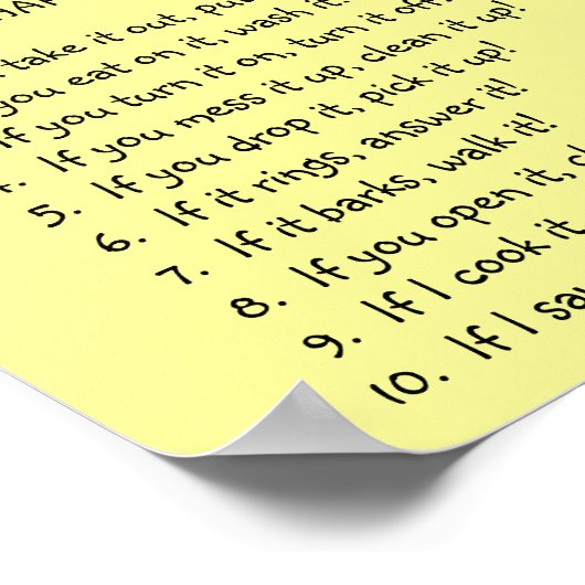 Mama 10 Gebote Poster (Ecke)