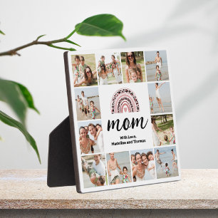 Mama 12 Fotocollage Rainbow Plaque Fotoplatte