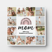 Mama 12 Fotocollage Rainbow Plaque Fotoplatte (Vorderseite)