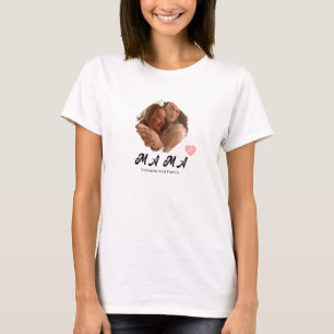 Mama 1 Bild Personalisiert Frohen Muttertag T-Shirt