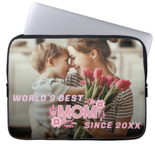 Mama 1 Foto Moderne, elegante rosa Mütter Tag Laptopschutzhülle