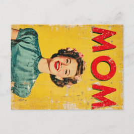 MAMA (1) Inspirierte Grafik der 60er Jahre Feiertagspostkarte