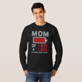 Mama 1 Junge aus der Tochter oder Mutter von Sohn T-Shirt (Vorne ganz)