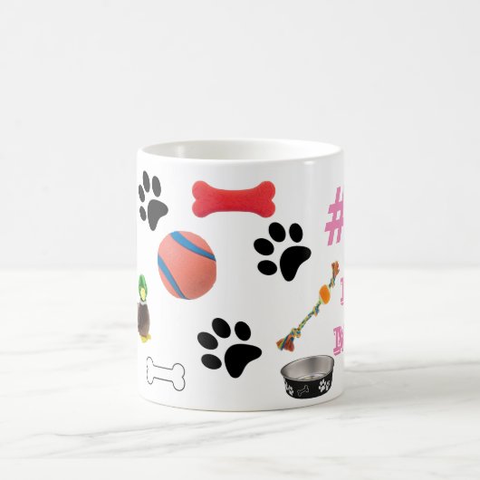 Mama 1 mit Dog Toy Graphics Kaffeemaschine Tasse (Mittel)