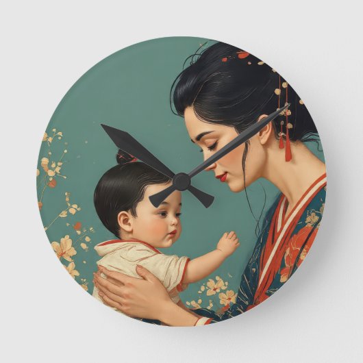 Mama 1 runde wanduhr (Vorderseite)