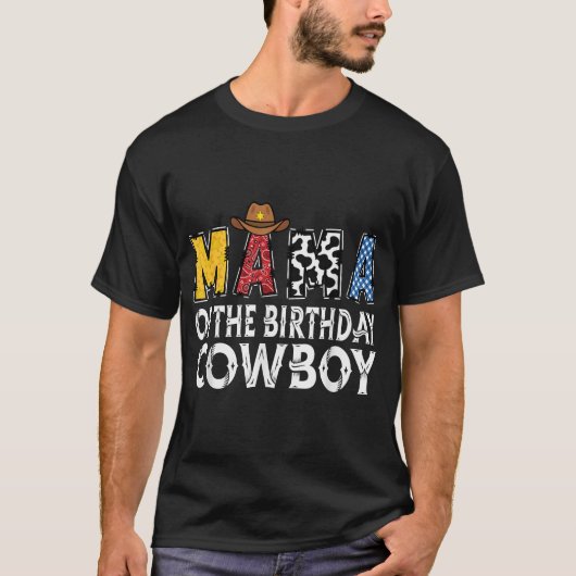 Mama 1St Birthday Cowboy Western Mama Birthday T-Shirt (Vorderseite)