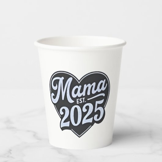 MAMA 2025 Schwangerschaft Mutterschaft Tag Mama Pappbecher (Vorderseite)