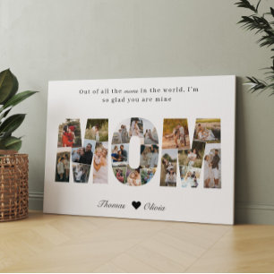 Mama 20 Foto Collage Geschenk für den Muttertag Leinwanddruck