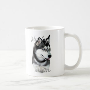 Mama 2 des sibirischen Schlittenhund-(Schwarzes) Kaffeetasse