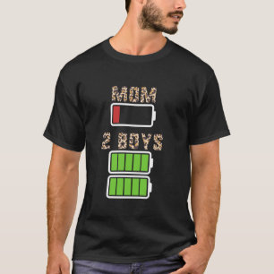 Mama 2 Jungen Muttertag Twins Son Mama Akku L T-Shirt