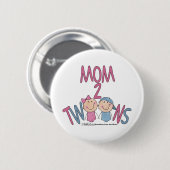 Mama 2 Twins Boy and Girl Button (Vorne & Hinten)