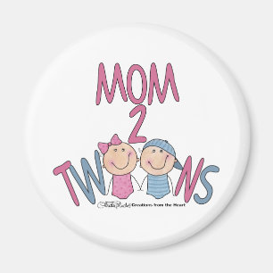 Mama 2 Twins Boy and Girl Magnet