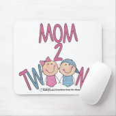 Mama 2 Twins Boy and Girl Mousepad (Mit Mouse)