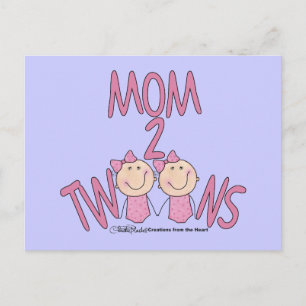 Mama 2 Twins Girls Postkarte