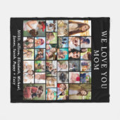 Mama 30 Fotocollage Schwarz Fleecedecke (Vorderseite (Horizontal))