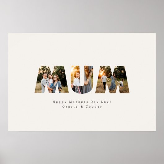 Mama 3 Foto Moderne schwarze Sahnemütter Poster (Vorne)