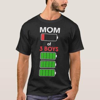 Mama 3 Jungen Funny Girl mit drei 3 Sons C T-Shirt