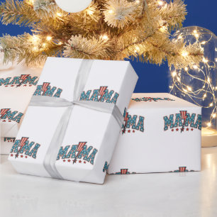 Mama 4. Juli Patriotische Mutter Blitz Geschenkpapier
