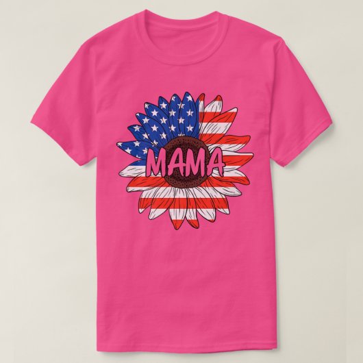 Mama 4. Juli USA Sonnenblumen Niedliche Mama Fraue T-Shirt (Design vorne)