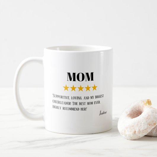 Mama 5 Star Review | Beste Mama je Geschenk Kaffeetasse (Mit Donut)