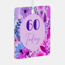 Mama 60. Geburtstag Rosa, Blau und Lila Blumen