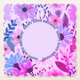 Mama 60. Geburtstag Rosa und blaues Foto Untersetzer