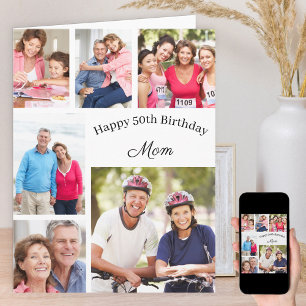 Mama 6 Foto-Collage jedes Alter großes Happy Birth Karte