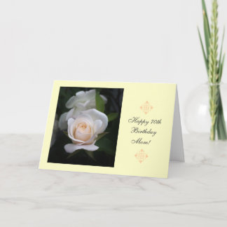 Mama 70. Geburtstag weiße Rose Karte