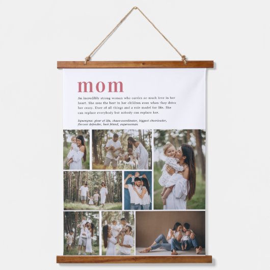 Mama | 8 FOTO PERSONALISIERT Wandteppich Mit Holzrahmen (Vorderseite)