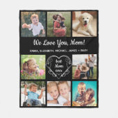 Mama 8 FotoCollage Schwarz Fleecedecke (Vorderseite)