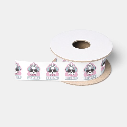 Mama AF - Funny Hund Mama Design Satinband (Spule)