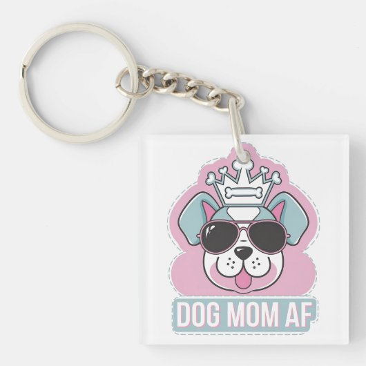 Mama AF - Funny Hund Mama Design Schlüsselanhänger (Vorderseite)