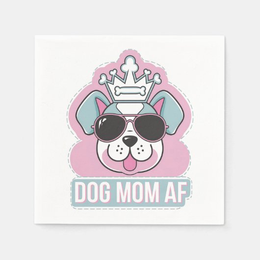 Mama AF - Funny Hund Mama Design Serviette (Vorderseite)