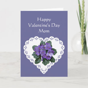 Mama African Violet Blume Valentine Gedicht Feiertagskarte