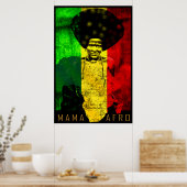 Mama Afro Africa Map Reggae Art Print Poster (Küche)
