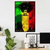 Mama Afro Africa Map Reggae Art Print Poster (Heimbüro)