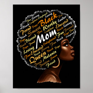 Mama Afro Women Black History Mont Blm Melanin Mot Poster
