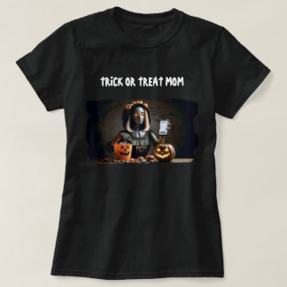 Mama-AI-Roboter mit Pumpkin und Leckereien bearbei T-Shirt