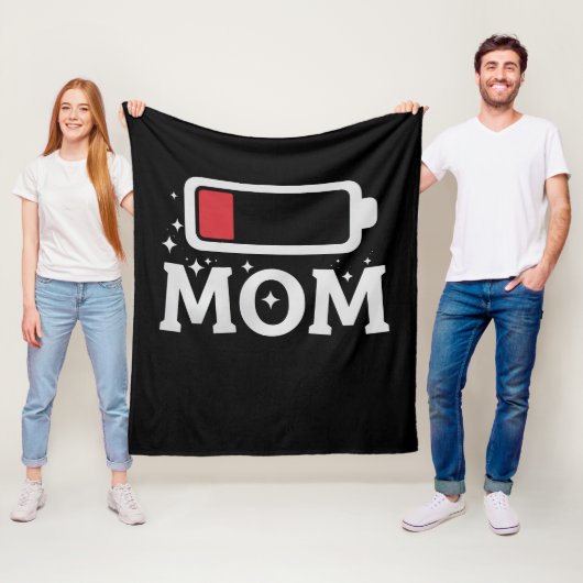 Mama Akku wenig müde lustige Muttertag Fleecedecke (Beispiel)