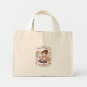 Mama-Alltag-Tasche ohne Schlaf Ästhetik Mini Stoffbeutel
