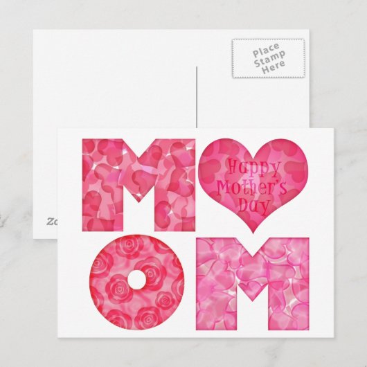 Mama Alphabet zum Muttertag Postkarte (Vorne/Hinten)