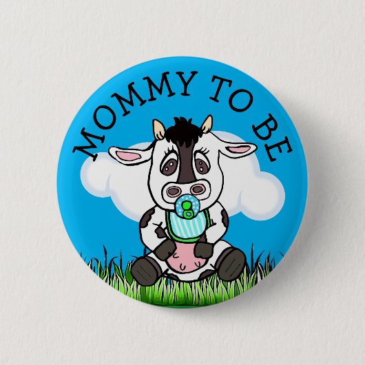 Mama als Baby-Showknopf Farm Animal Themed Button (Vorderseite)