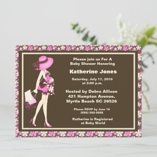 Mama als Kinderdusche Einladung (Stehend Vorderseite)